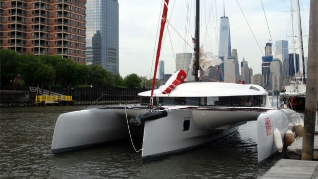 Safe and sound in New Jersey’s Liberty Landing Marina, directly across the Hudson River from Manhattan