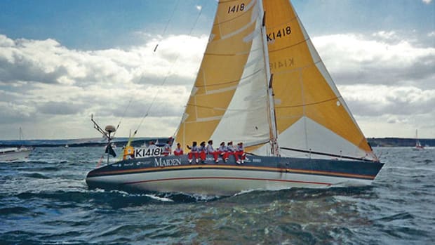 Maiden sets out for Uruguay during the 1989-90 Whitbread race