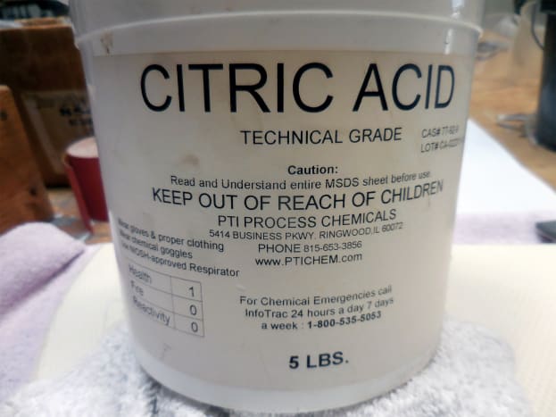 A 5lb container of citric acid is inexpensive and easily obtained
