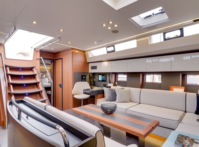 The saloon boasts plenty of space, as befits a luxury cruiser of this size