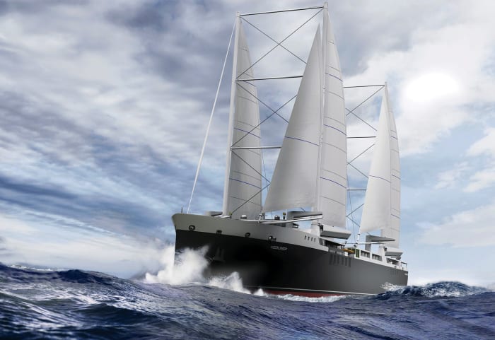 New builds allow designers to reimagine what a sailboat looks like,  as seen in Neoline’s double sails