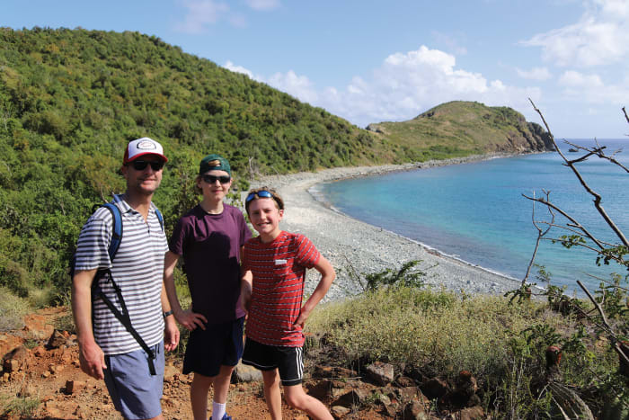 From left, Josh, Malin and Luke out hiking on their way to Ram Head Point