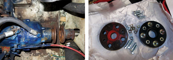 The transmission and shaft with the coupling removed 