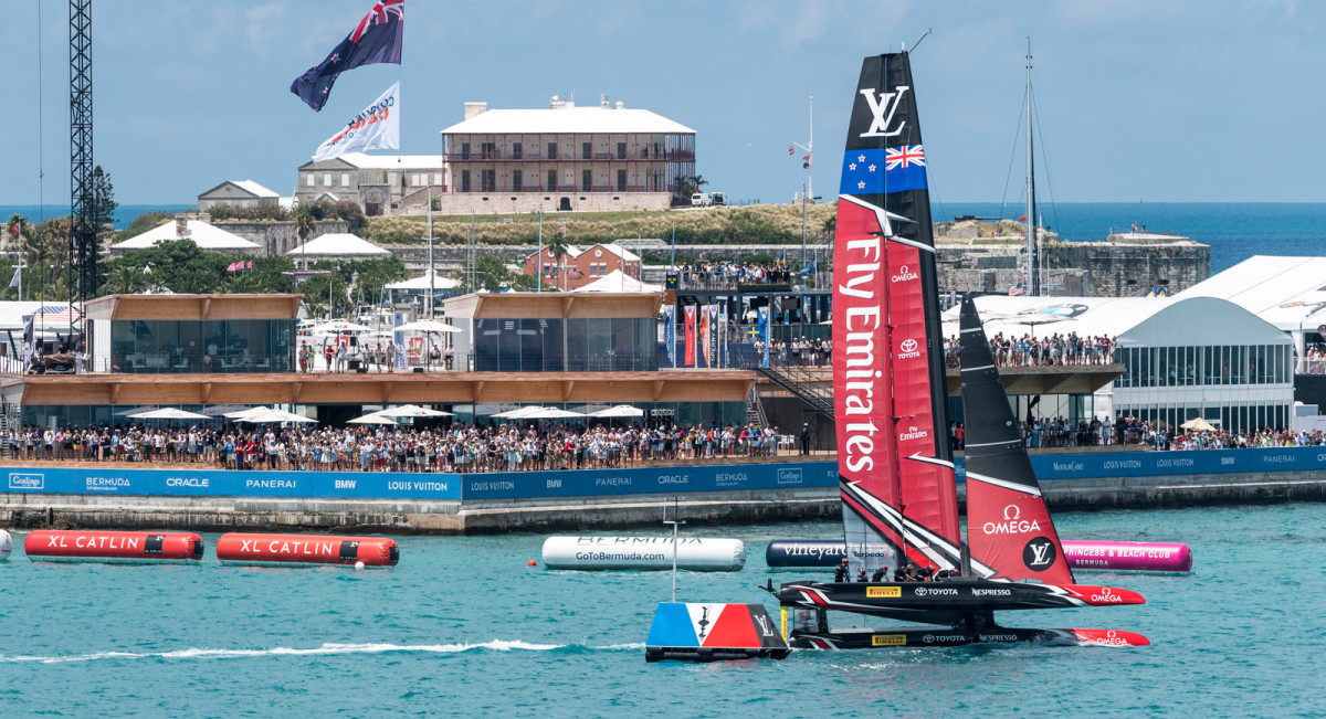 There are no bad seats at the finish line for the 35th America’s Cup