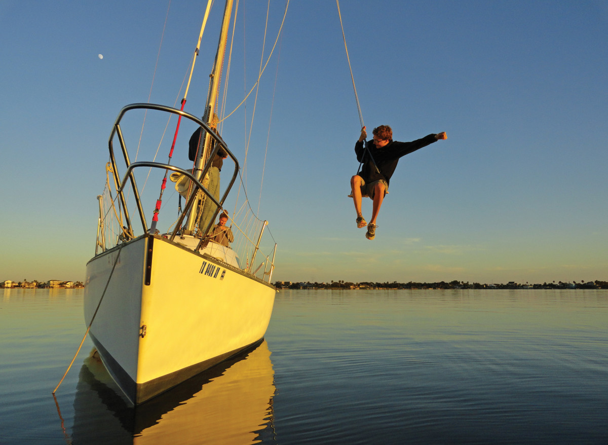 Swinging on the hook, literally, in Offatts Bay, Texas. Photo by SAIL reader Sue Nielsen.