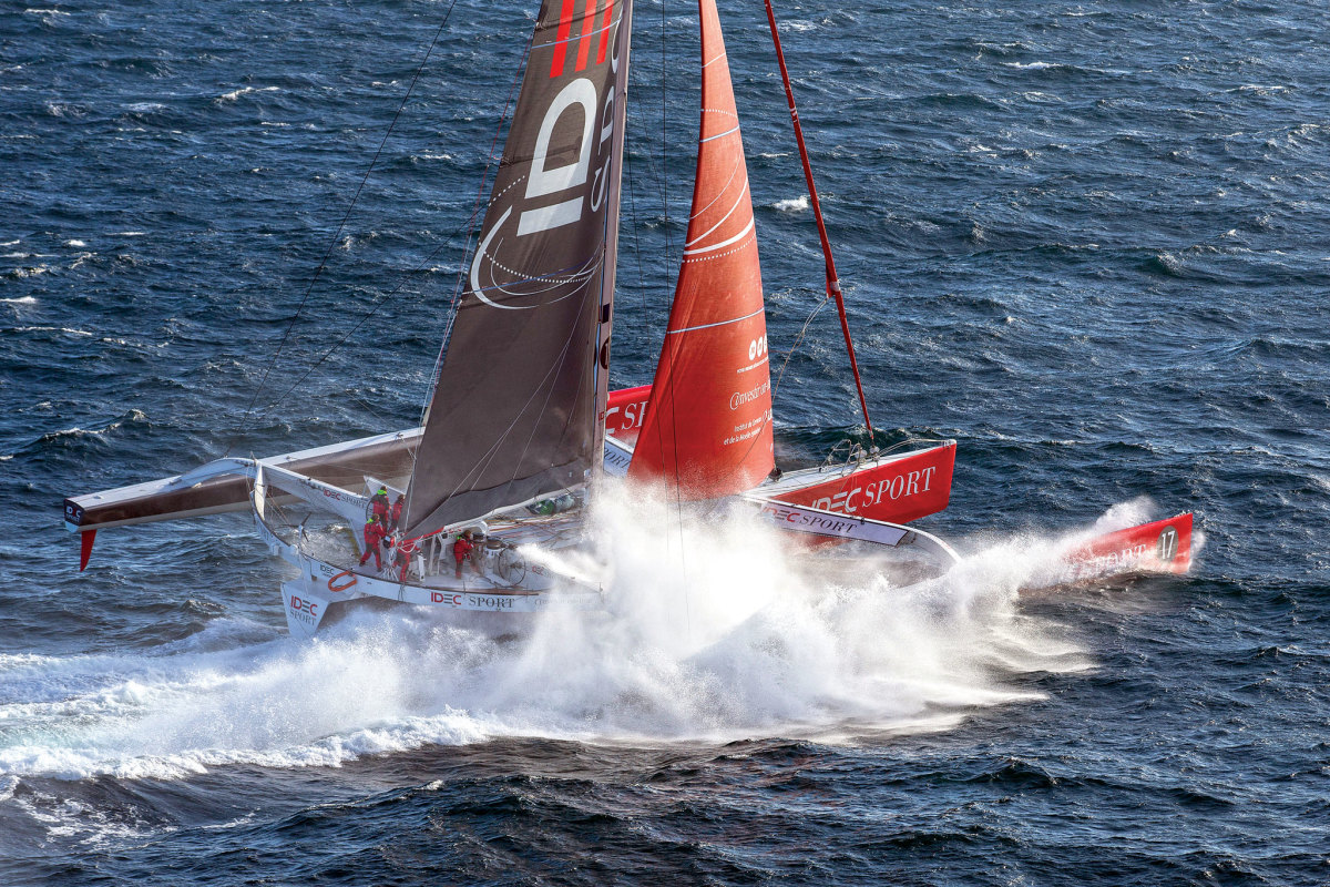 The maxi-tri IDEC Sport averaged an incredible 26.85 knots over the course of its circumnavigation