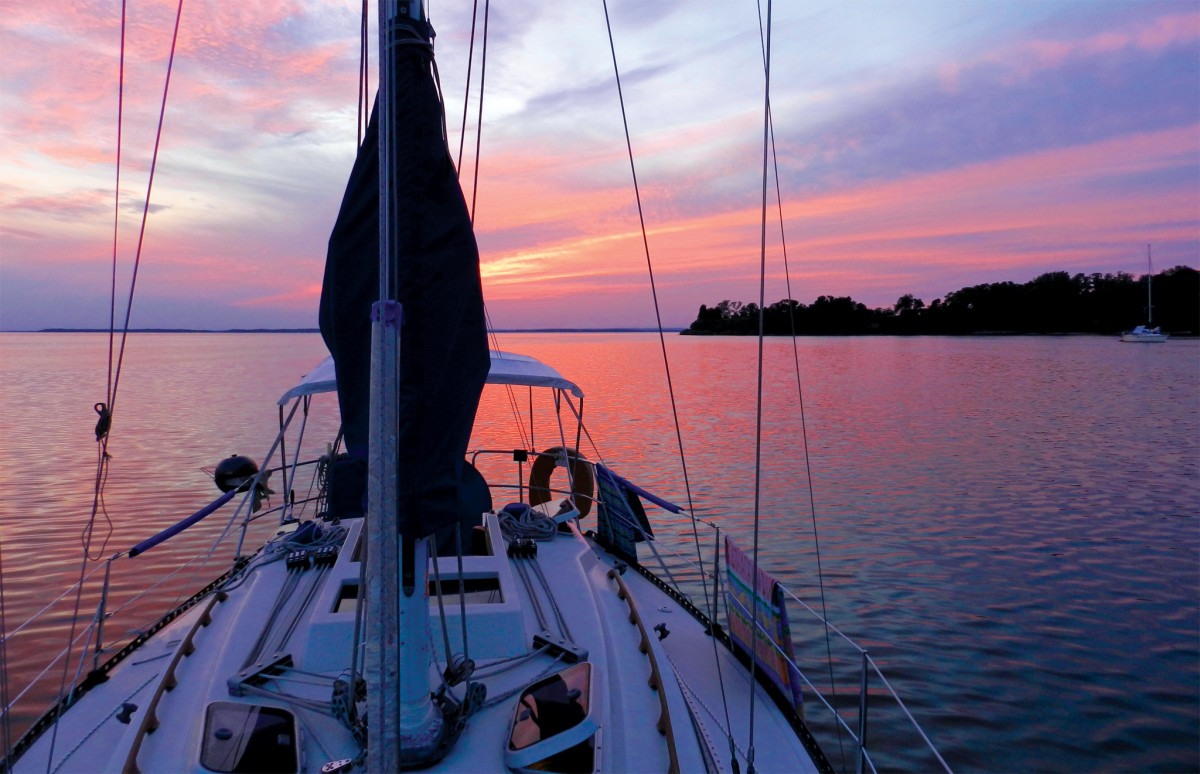 The sun sets over Chesapeake Bay
