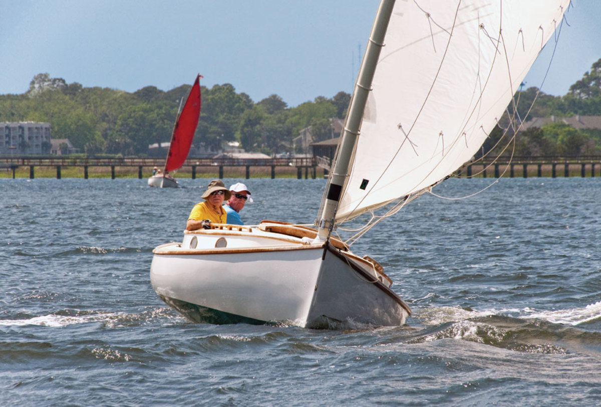 Marvin Day’s Marshall 22 Oxygen and Kip William’s Menger 19 Valiant on the Wilmington River prior to the practice race outside Savannah Yacht Club