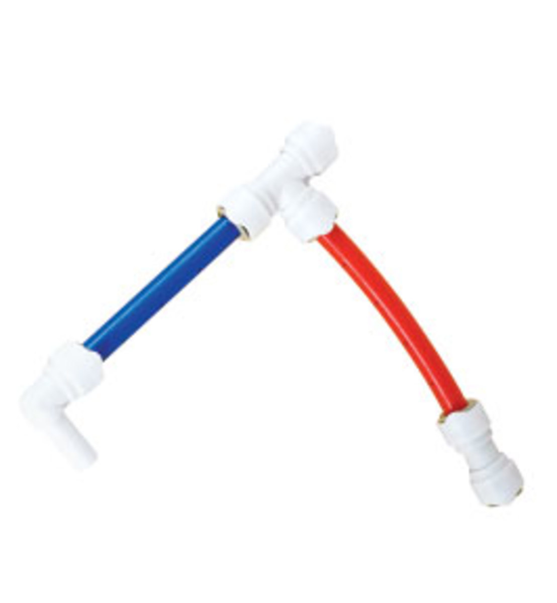 Push-fit connectors, like those from Whale or SeaTech, are a snap to install and can be re-used