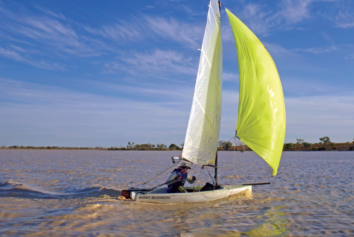 A competitor sails the muddy waters of the Australian Outback. Photo courtesy of the Lead South Australia