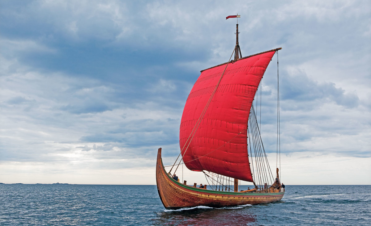 The 115ft Viking ship makes an impressive sight under sail.