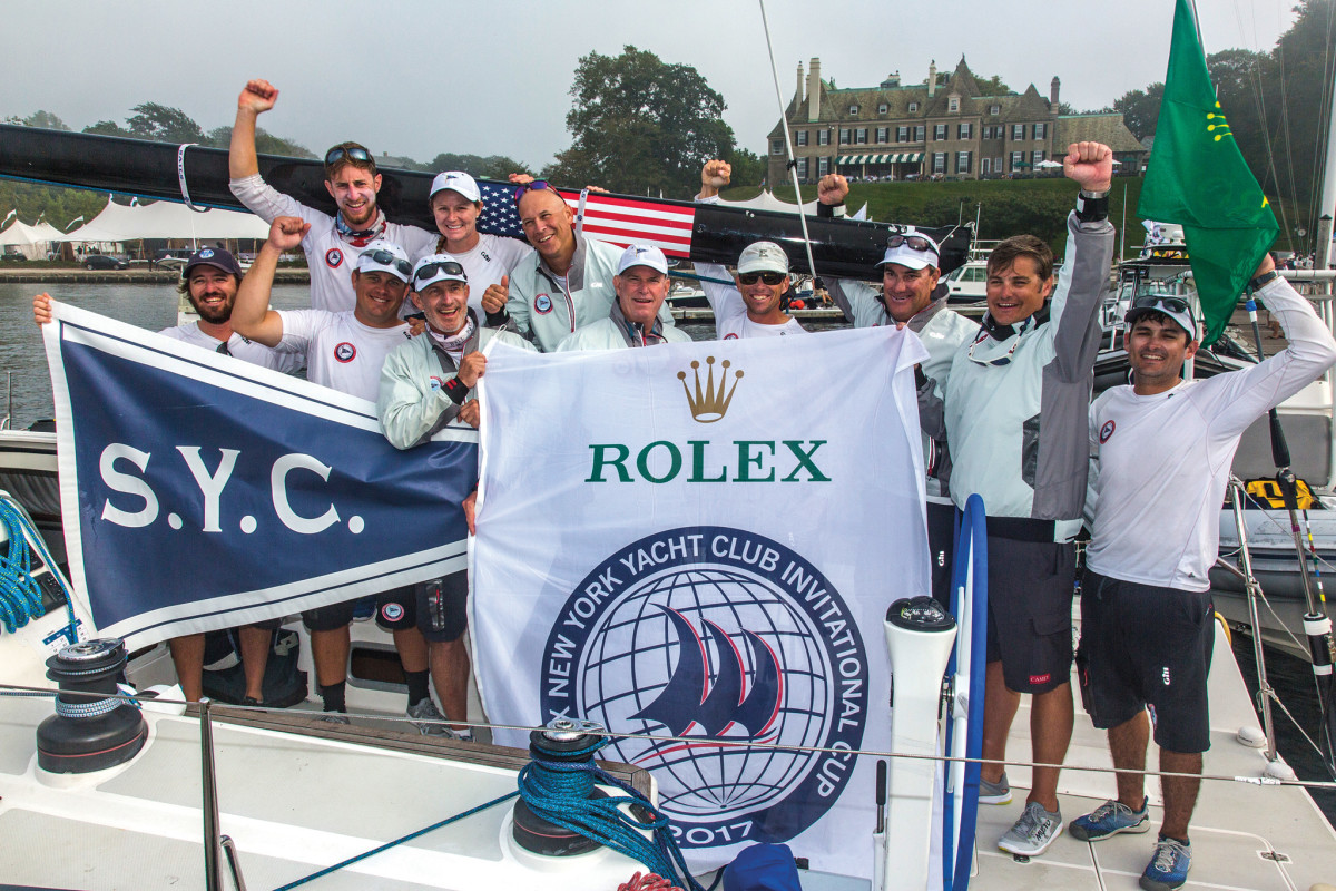            The Southern Yacht Club crew celebrates its win   