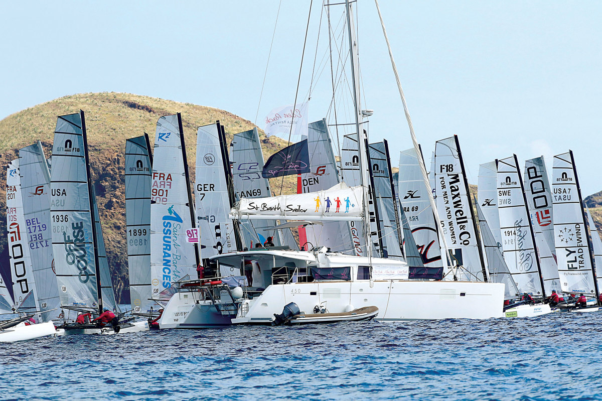 Even in lighter air, the start of a Cata-Cup race is not for the faint of heart
