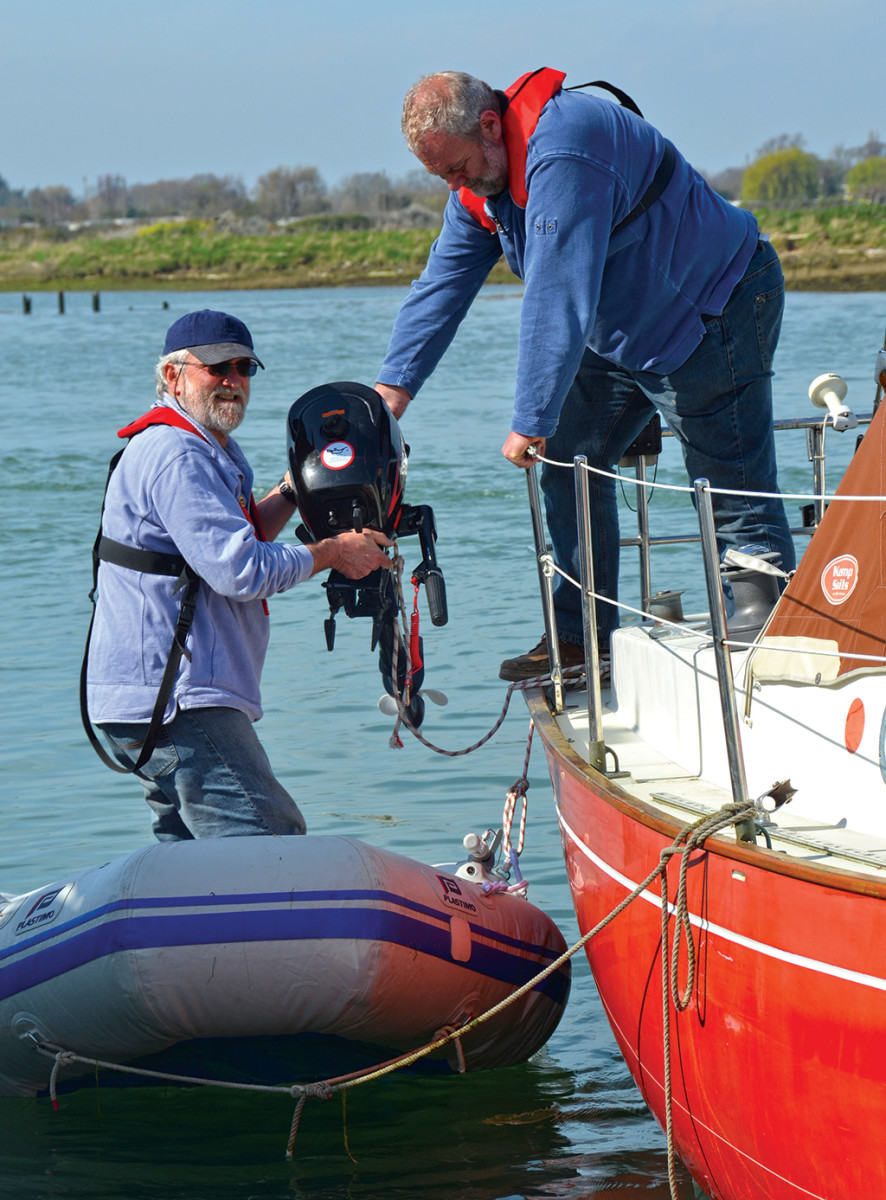 An outboard can’t be so heavy it’s impossible to move on or off of your dinghy