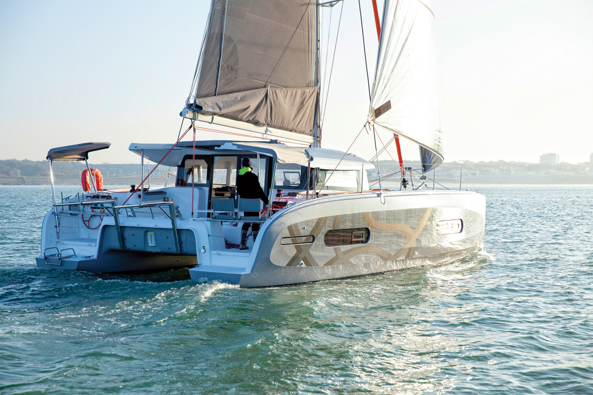 The Excess 11 features a pair of outboard helms well aft: note how they are sheltered from the sun