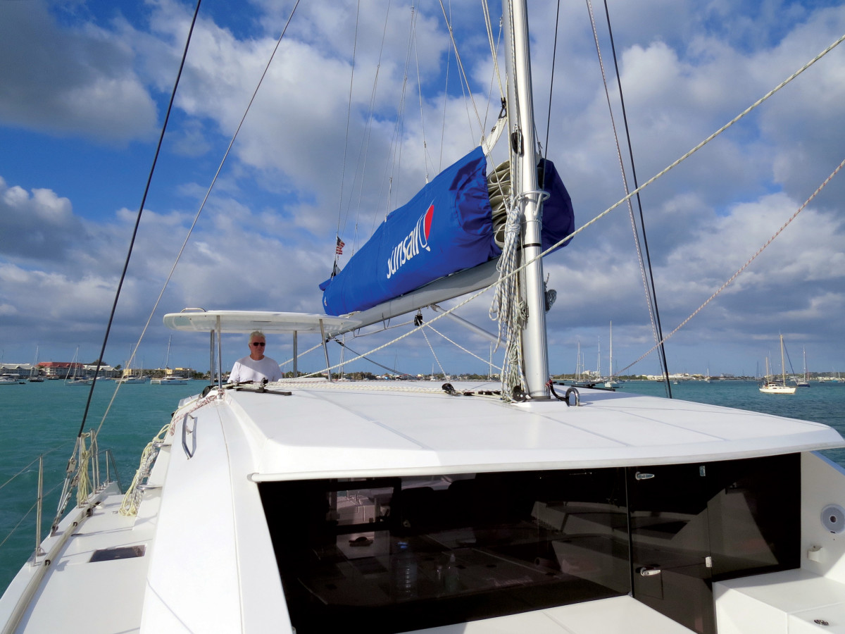 Handling a cruising catamaran under power can also take some getting used to