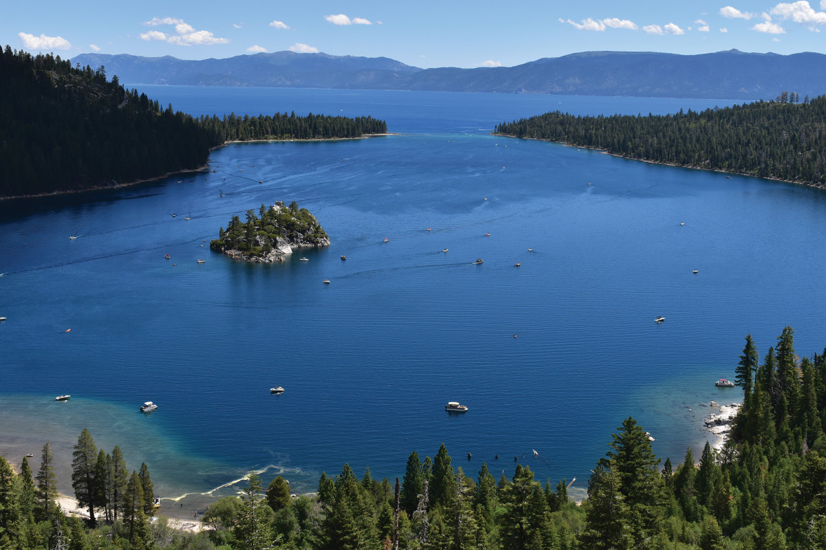 Fannette Island sits in the middle of the watery jewel that is Emerald Bay