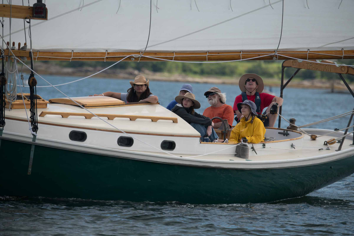 A Friendship sloop crew will often see multiple generations sailing together