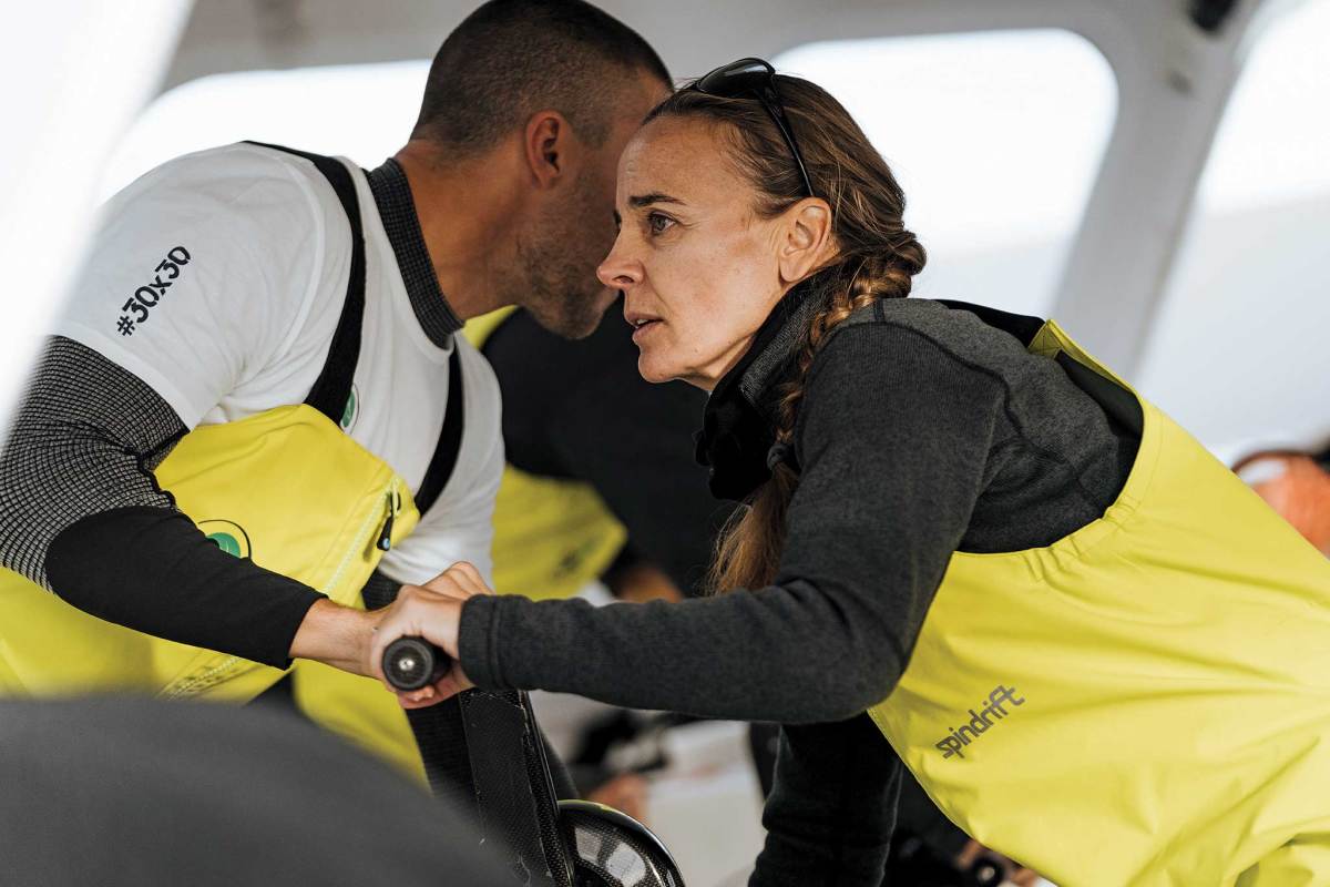 Bertarelli is at the heart of the Spindrift team, having co-founded the program in 2011. Her catamaran Ladycat was the first boat to sail under the Spindrift name, and it continued to be raced by the Spindrift team until 2020, when it was replaced with the TF35. Bertarelli won the 2010 Bol d’Or Mirabaud on Ladycat, becoming the first woman skipper to win since the creation of the race in 1939