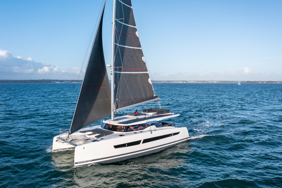 There’s plenty of solar power aboard the Fountaine-Pajot Aura 51
