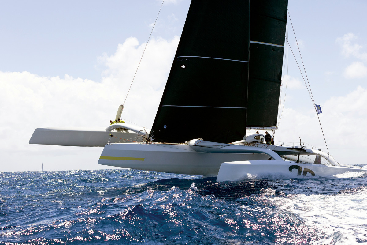 The MOD 70 Argo en route to victory in the RORC Caribbean 600