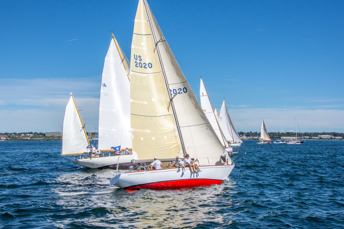 Class 2 second-place finisher in the Modern Classic division The Hawk at the start of the Newport Classic Yacht Regatta presented by IYRS this past weekend.