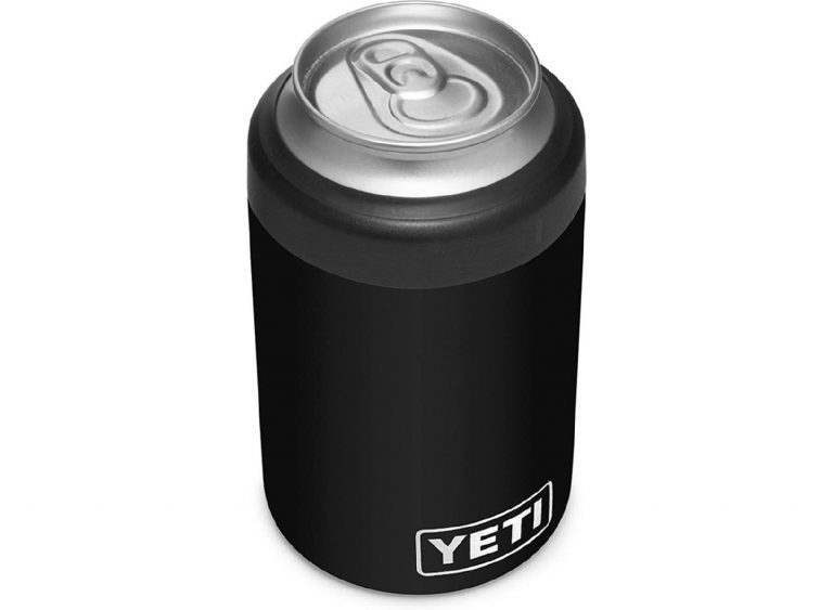 4-in-1 Can Cooler, Stainless Steel Triple Insulated Coozies for 12 oz Skinny or Standard Can, Beer Bottle and As A 14 oz Tumbler with Lid, Black