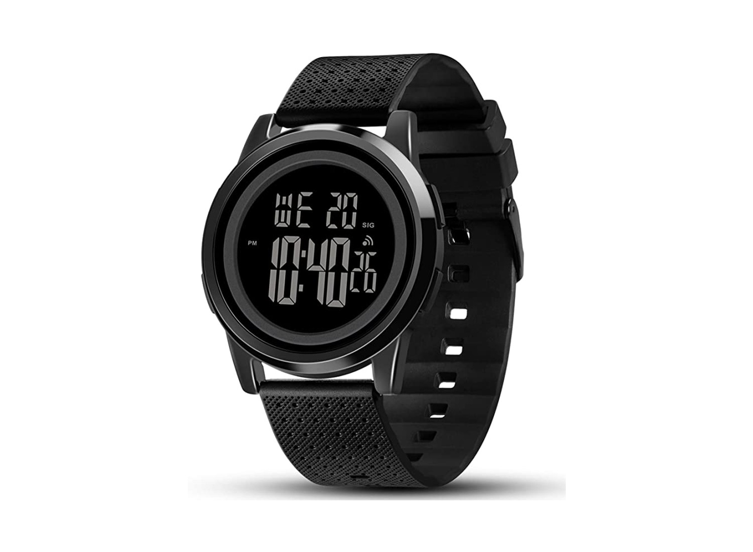Digital Sports Watch Water Resistant Outdoor Electronic Ultra Thin Waterproof LED Military Back Light Black Men's Wristwatch 1206