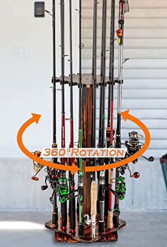 360-Degree Rotating Fishing Rod Storage Rack