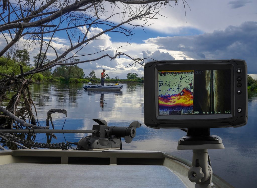 Fish finder on a boat