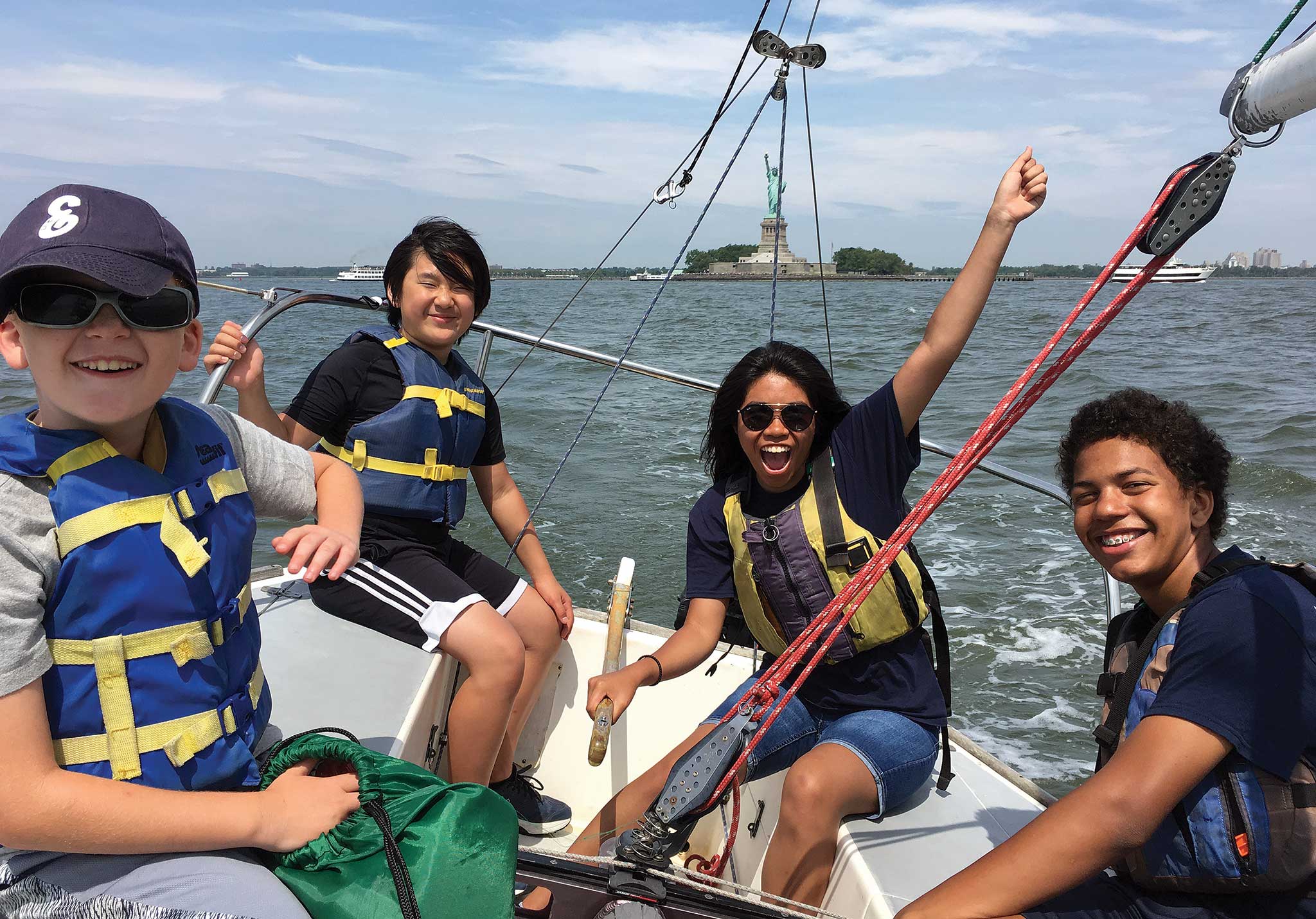 Community sailing participants enjoy time on the water